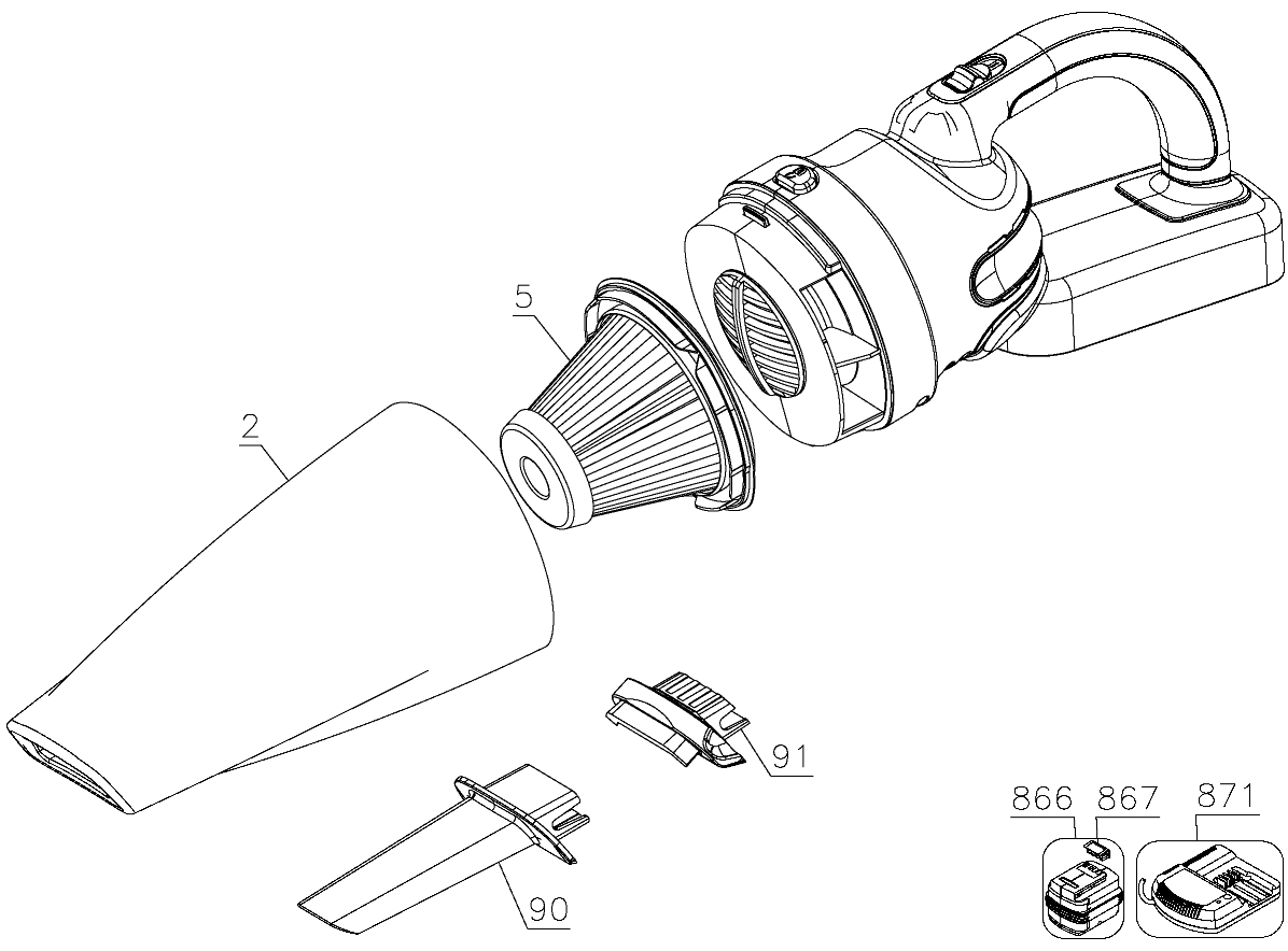 Default Diagram and Parts List for BDH2000SL Type 1 Black and Decker Leaf Blower / Vacuum
